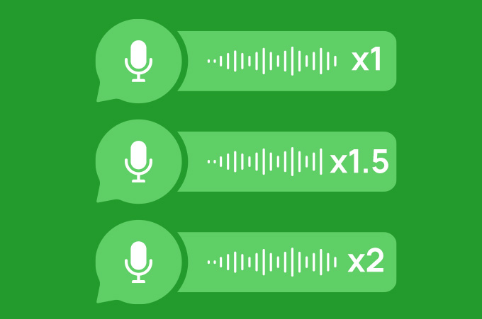 Íconos de Audios de WhatsApp Mostrando las Tres Nuevas Velocidades