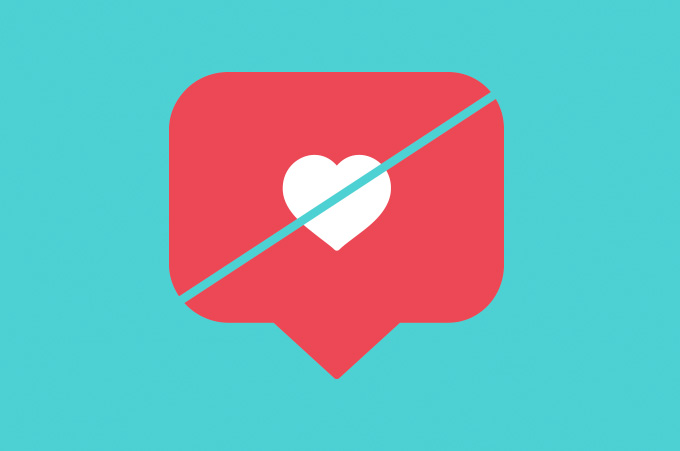 Ilustración de un Emoji de Like de Instragram con Línea Diagonal en el Medio