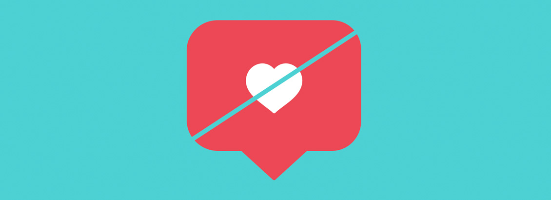 Ilustración de un Emoji de Like de Instragram con Línea Diagonal en el Medio