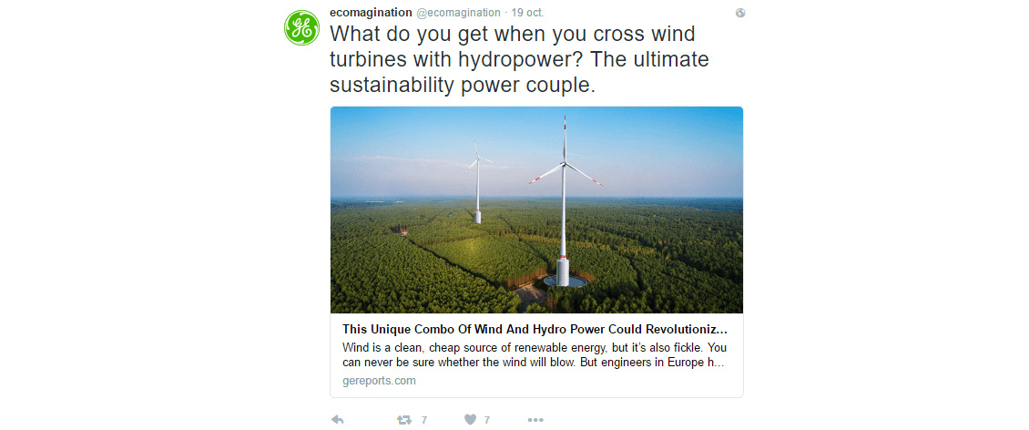 Captura de Tweet de General Electric