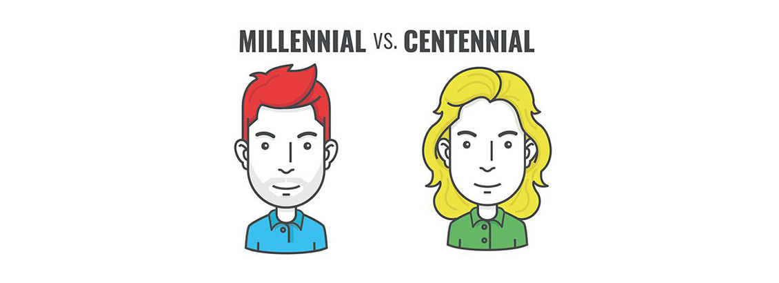 Ilustración Comparativa Entre Centennials y Millennials